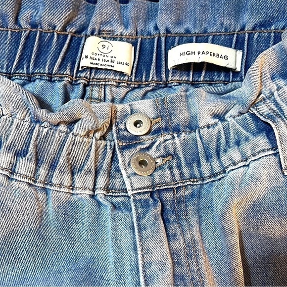 Cotton On High Paperbag Jeans Ankle Length Light Wash Women’s Size 6 - Picture 3 of 4